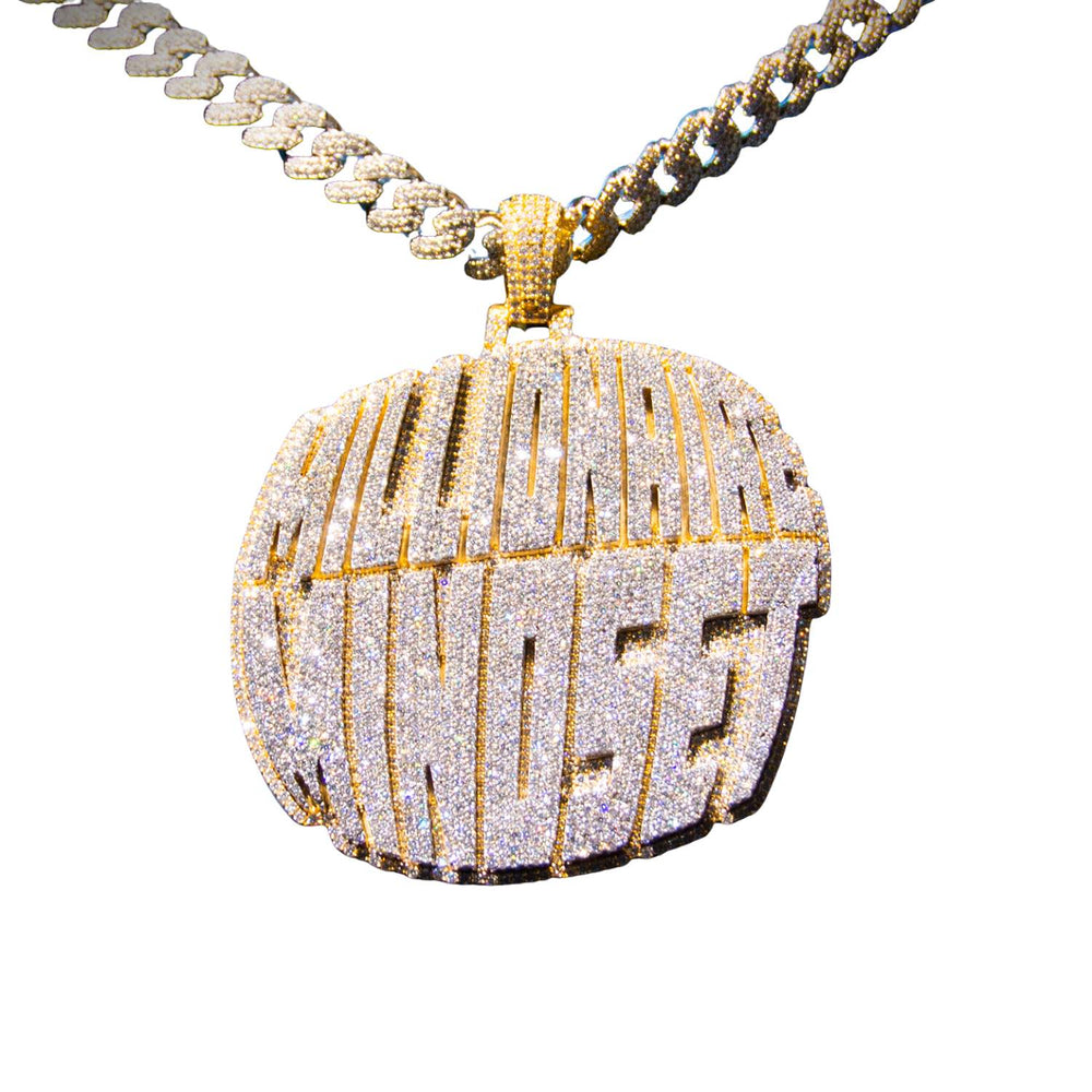 vvs moissanite custom pendant 10k yellow gold millionaire. on chain zoom1