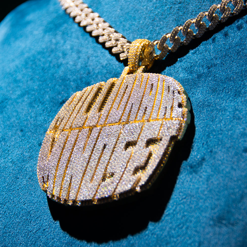 vvs moissanite diamond custom pendant 10k yellow gold millionaire on chain