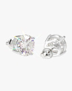 VVS Moissanite Stud Earrings (ALL SIZES) - White Gold 10mm