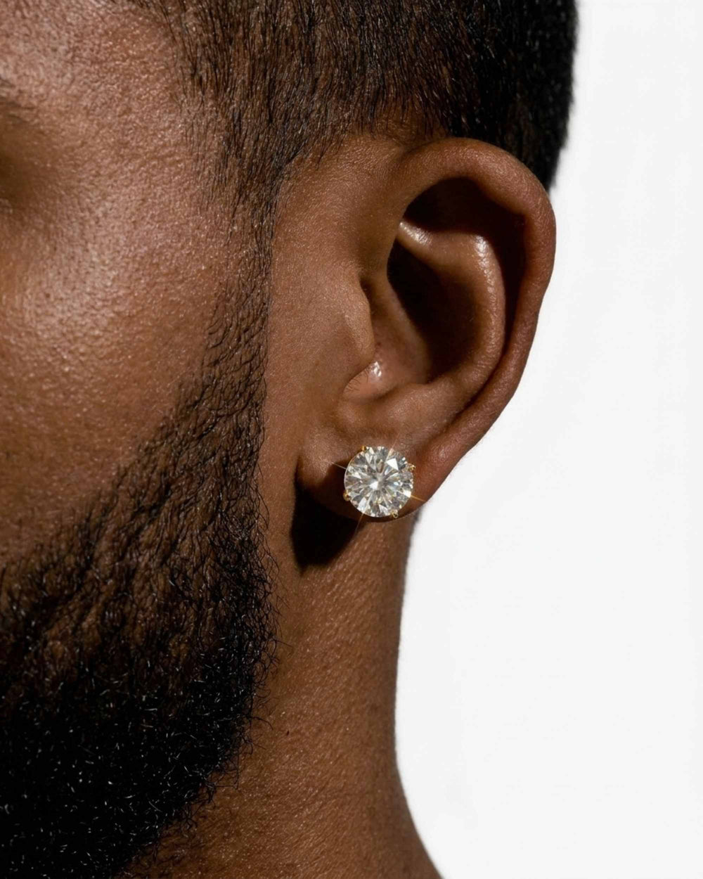 VVS Moissanite Stud Earrings (ALL SIZES) - Yellow Gold 10mm
