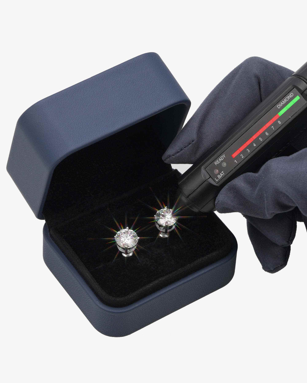 VVS Moissanite Stud Earrings (ALL SIZES) - White Gold 5mm