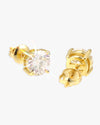 VVS Moissanite Stud Earrings (ALL SIZES) - Yellow Gold 5mm