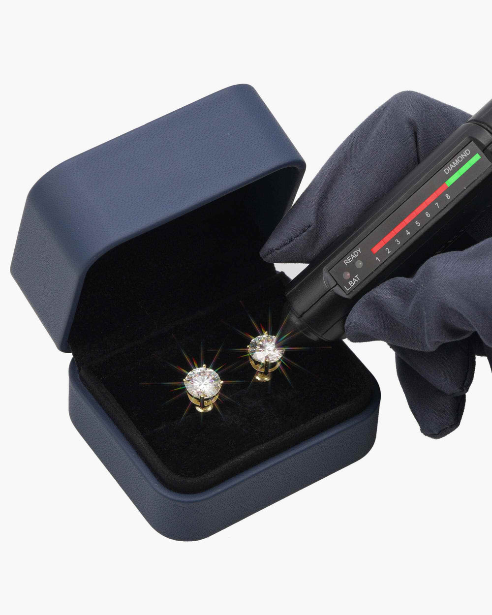 VVS Moissanite Stud Earrings (ALL SIZES) - Yellow Gold 5mm