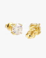 VVS Moissanite Stud Earrings (ALL SIZES) - Yellow Gold 7mm