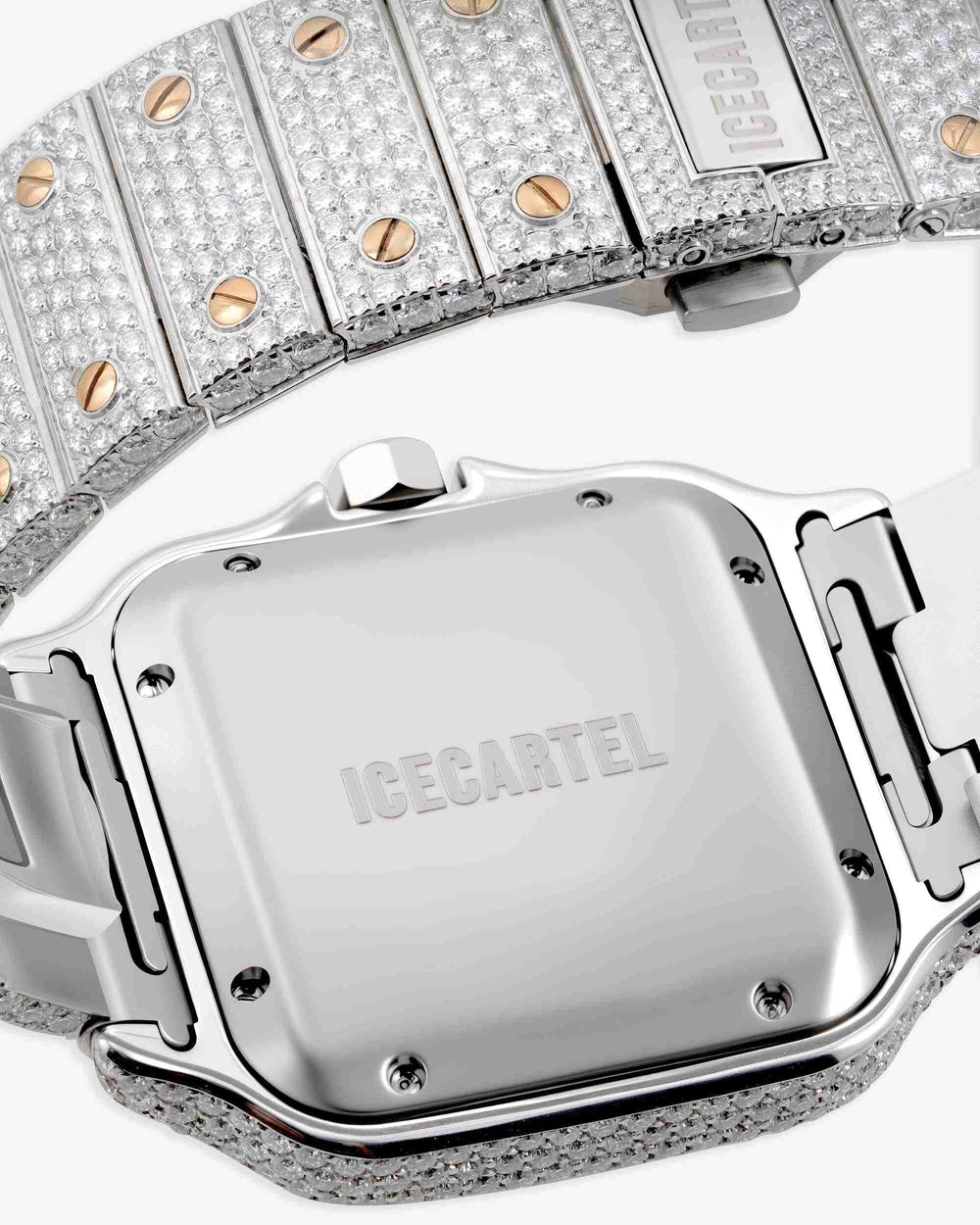 vvs moissanite watch rose gold white background px new back