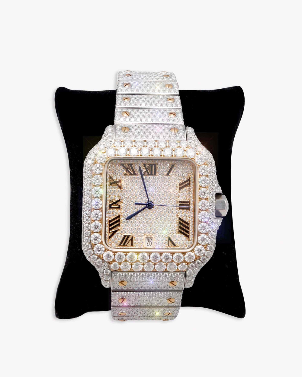 vvs moissanite watch rose gold white background px new display