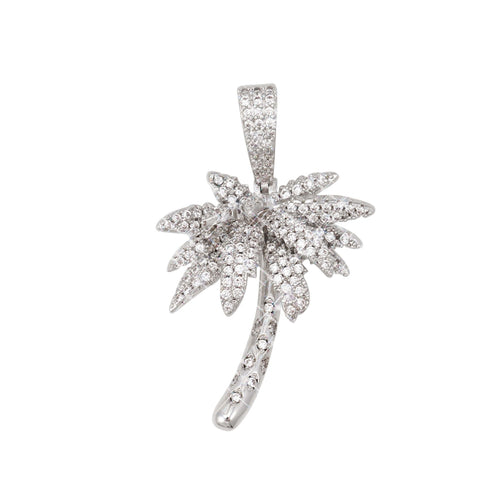 vvs palm tree pendant 14k gold icecartel main white