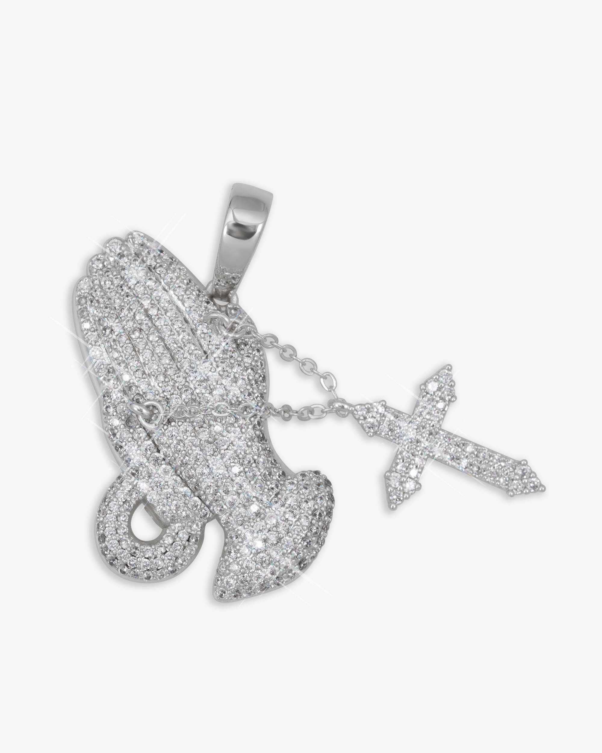 VVS Praying Hands Pendant 14K Gold - IceCartel™