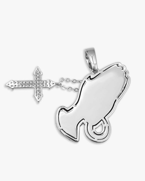 vvs praying hands pendant 14k gold icecartel side