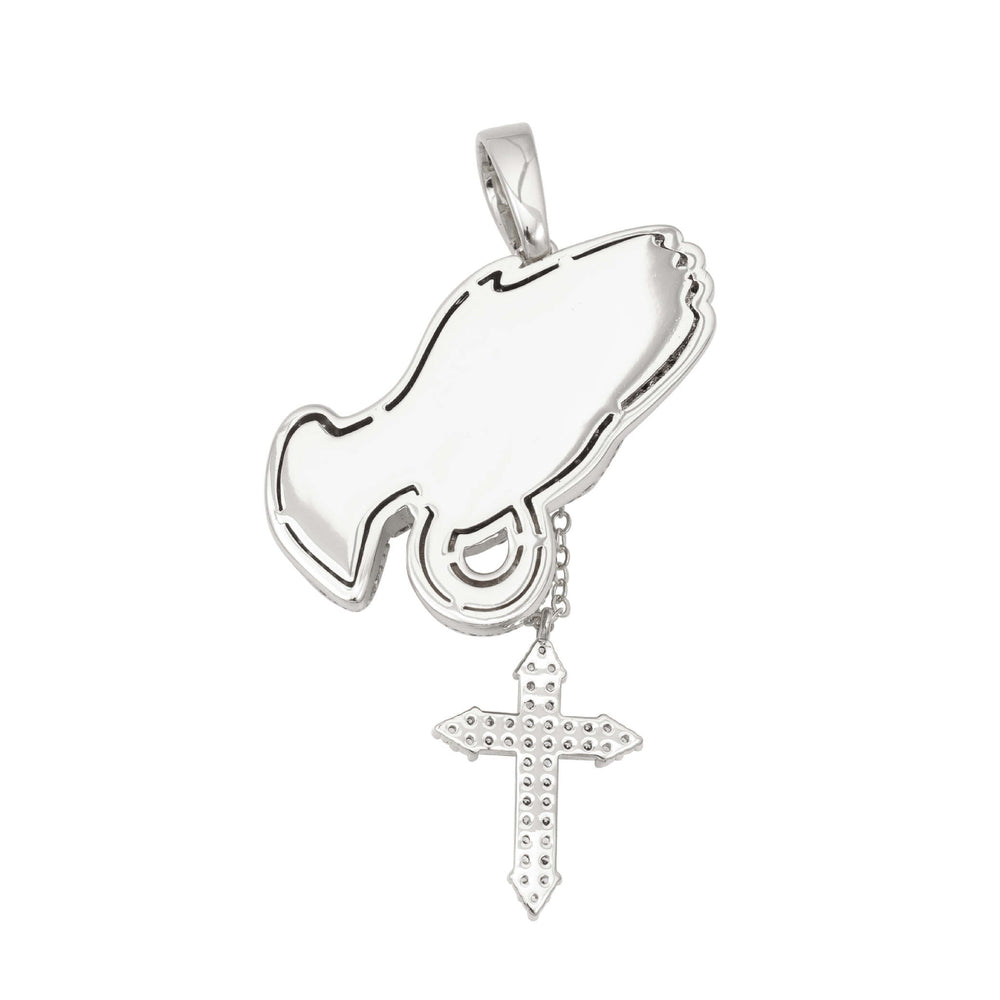 vvs praying hands pendant 14k gold icecartel white back