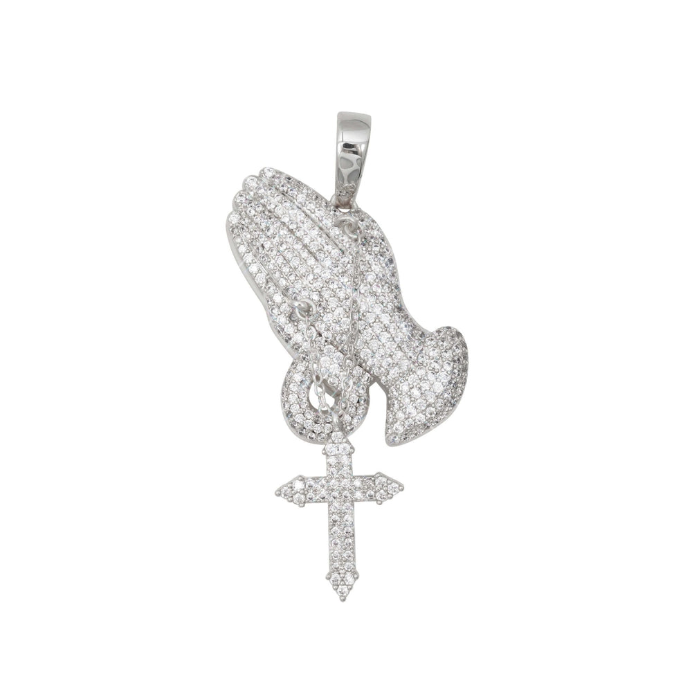 vvs praying hands pendant 14k gold icecartel white