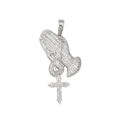 vvs praying hands pendant 14k gold icecartel white