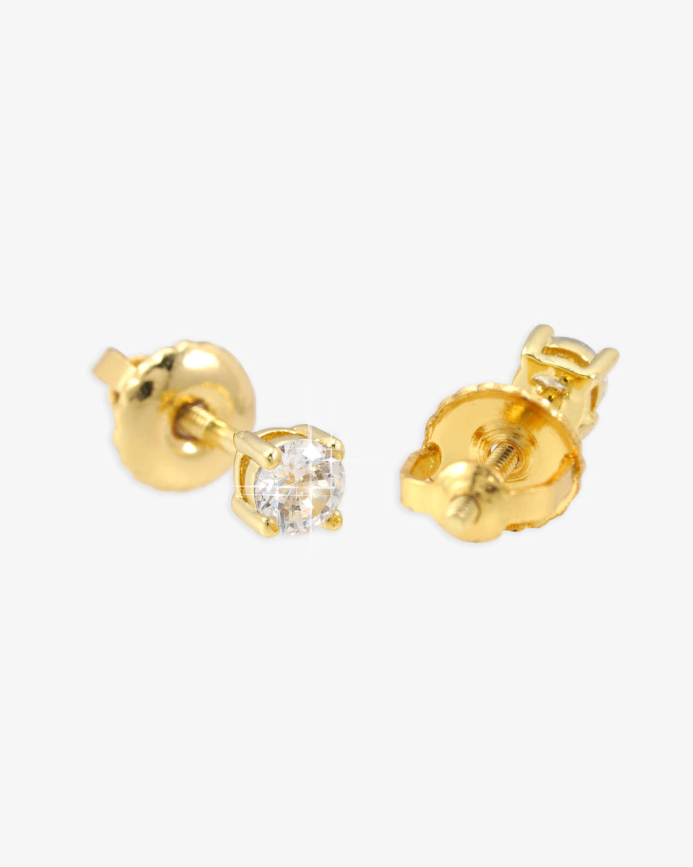 VVS Stud Earrings 14K Gold (ALL SIZES) - Yellow Gold 3MM
