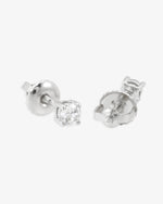 VVS Stud Earrings 14K Gold (ALL SIZES) - White Gold 3MM