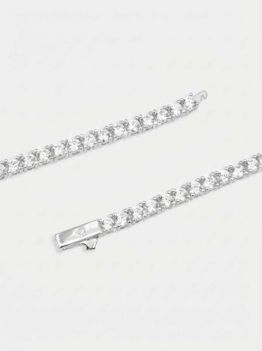 VVS Tennis Chain 14K Gold (ALL SIZES) - White Gold 3MM