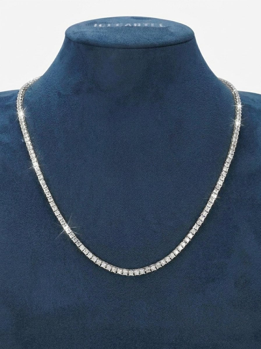 VVS Tennis Chain 14K Gold (ALL SIZES) - White Gold 3MM
