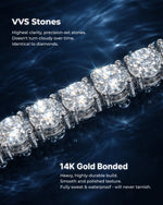 VVS Tennis Chain 14K Gold (ALL SIZES) - White Gold 3MM