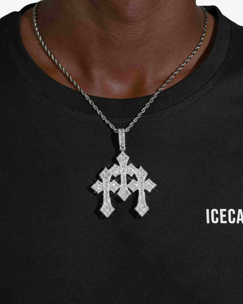 vvs triple cross pendant 14k gold icecartel model