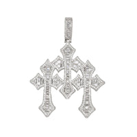 vvs triple cross pendant 14k gold icecartel white