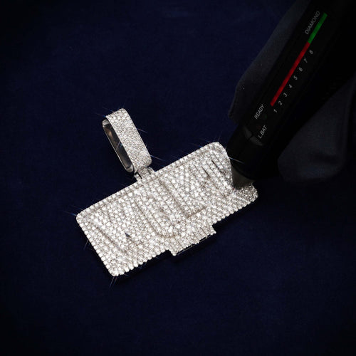 walt custom moissanite name pendant 14k gold ICECARTEL test