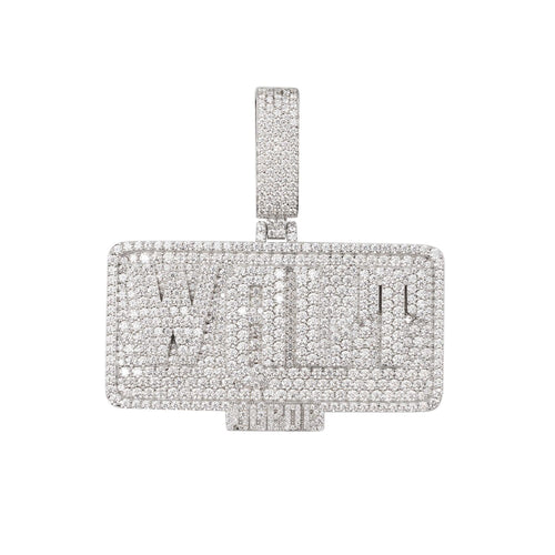 walt custom moissanite name pendant 14k gold ICECARTEL white