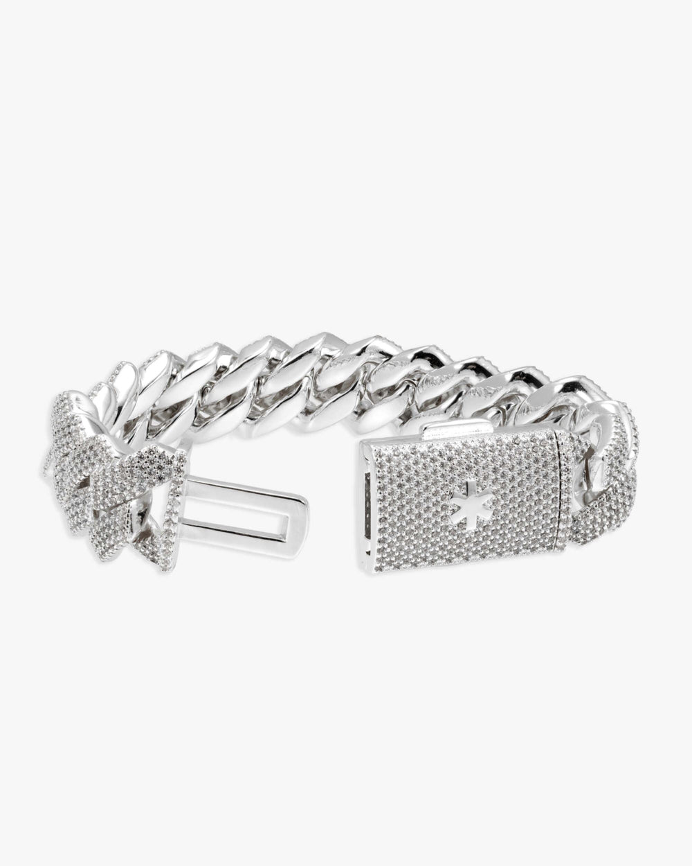 white gold vvs cuban link bracelet all sizes new 15mm clasp px