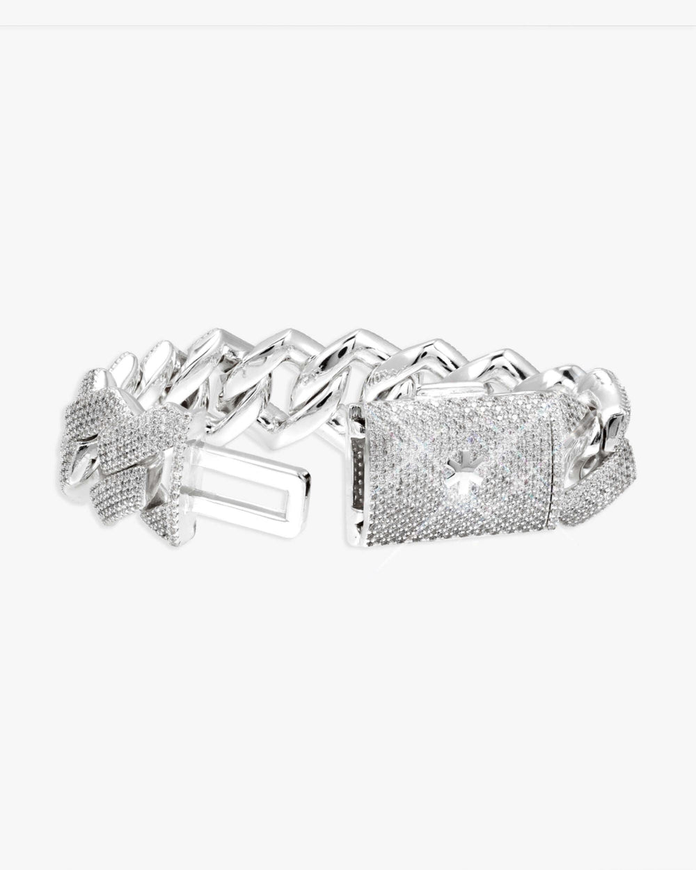 white gold vvs cuban link bracelet all sizes new 20mm clasp px