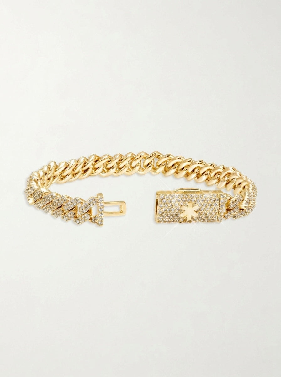 VVS Cuban Link Bracelet 14K Gold (ALL SIZES) - Yellow Gold 8MM