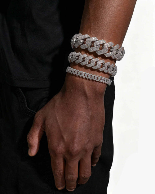 white gold vvs cuban link bracelet all sizes new all
