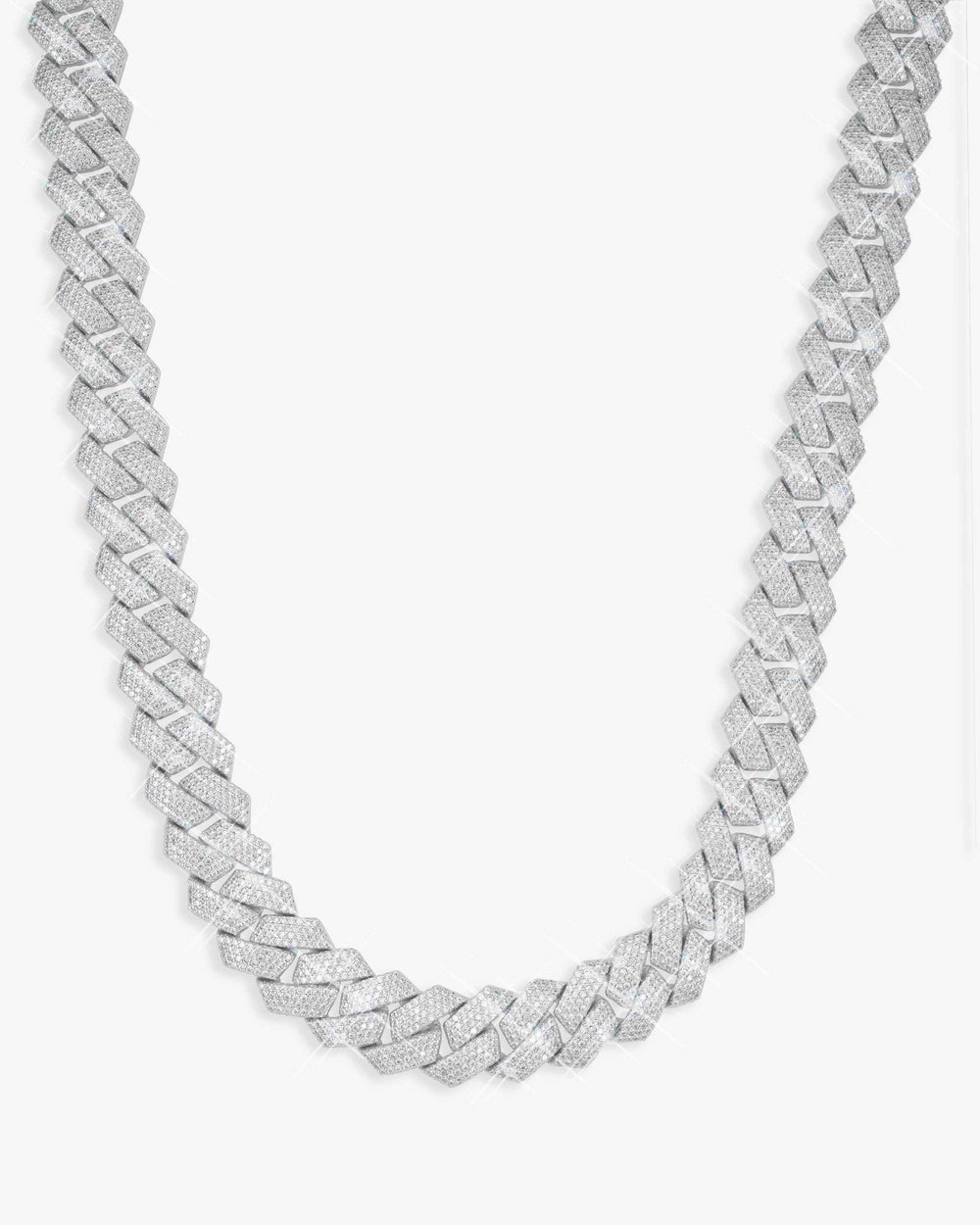 VVS Cuban Link Chain 14K Gold (ALL SIZES) - White Gold 15MM
