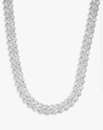 VVS Cuban Link Chain 14K Gold (ALL SIZES) - White Gold 15MM