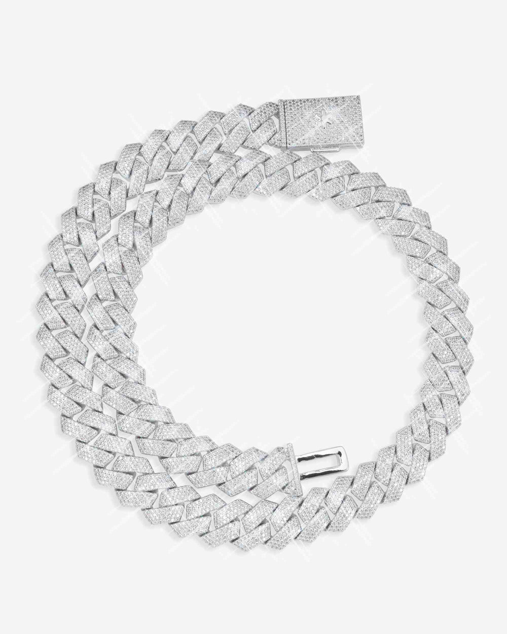 VVS Cuban Link Chain 14K Gold (ALL SIZES) - White Gold 15MM