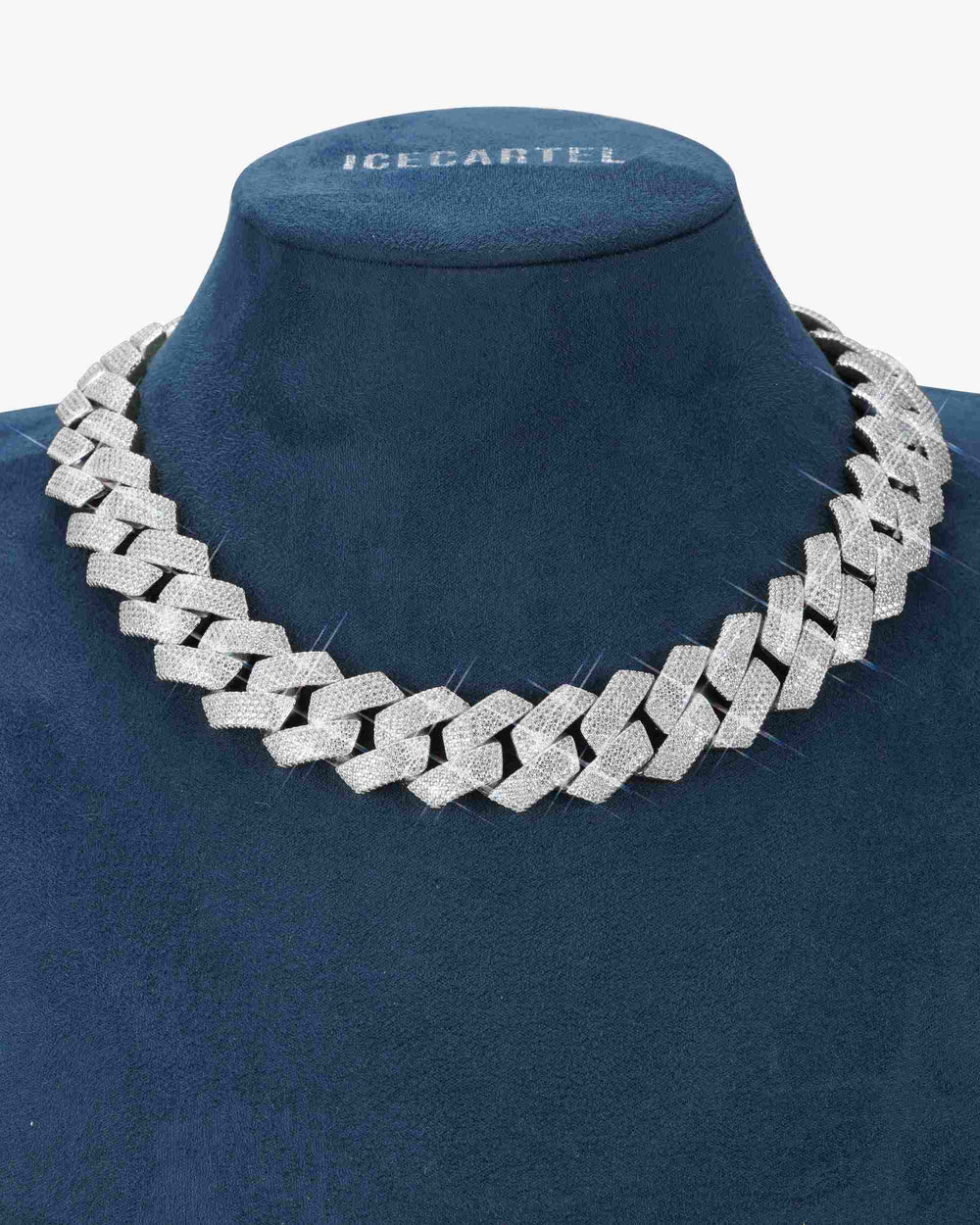 white gold vvs cuban link chain all sizes icecartel px 20mm white display px