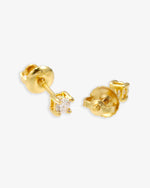 VVS Stud Earrings 14K Gold (ALL SIZES) - Yellow Gold 3MM