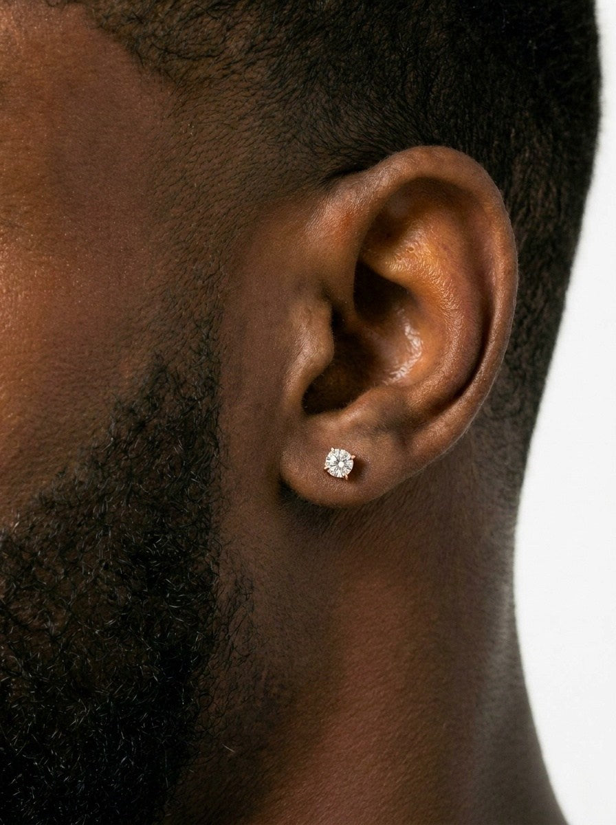 white gold vvs stud earrings 3mm yellow model new