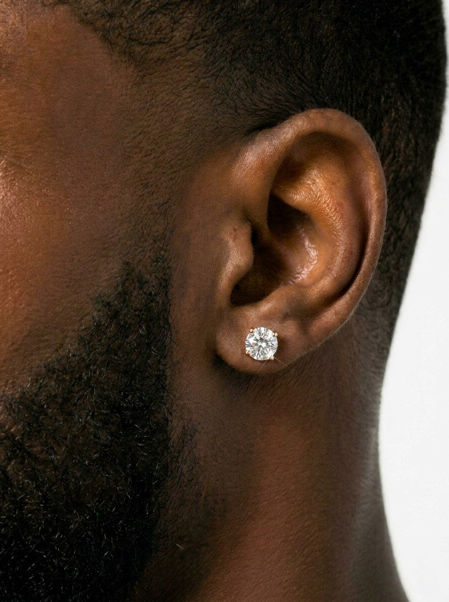 VVS Stud Earrings 14K Gold (ALL SIZES) - Yellow Gold 5MM