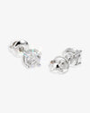 VVS Stud Earrings 14K Gold (ALL SIZES) - White Gold 5MM