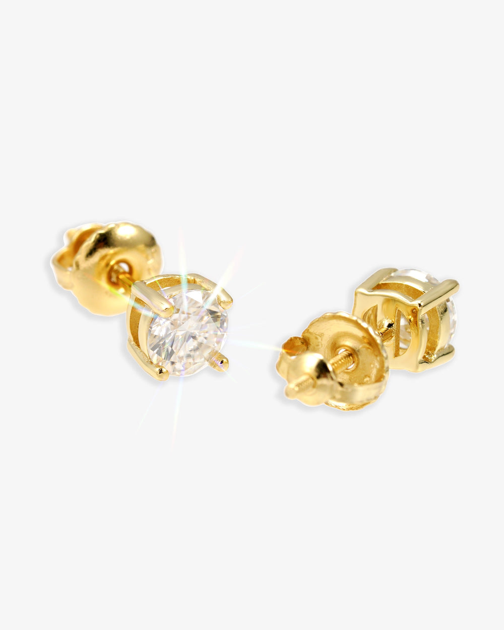 VVS Stud Earrings 14K Gold (ALL SIZES) - Yellow Gold 5MM