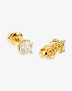 VVS Stud Earrings 14K Gold (ALL SIZES) - Yellow Gold 5MM