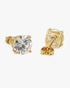 VVS Stud Earrings 14K Gold (ALL SIZES) - Yellow Gold 8MM