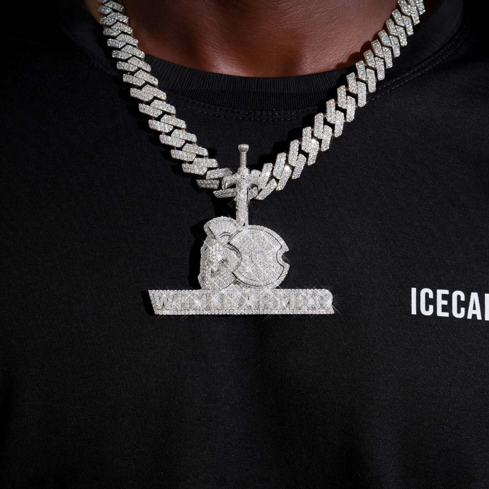 whole armor custom logo moissanite pendant 14k gold ICECARTEL model