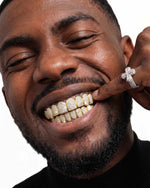 Custom Moissanite Diamond Grillz 14K Yellow Gold - 