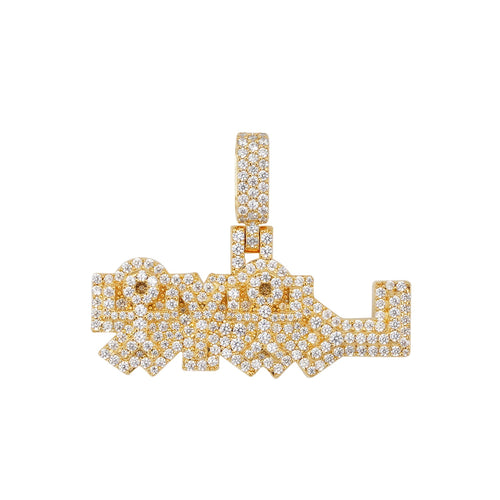 yl custom name moissanite pendant 14k gold ICECARTEL WHITE