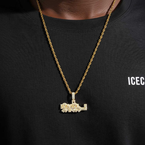 yl custom name moissanite pendant 14k gold ICECARTEL model1