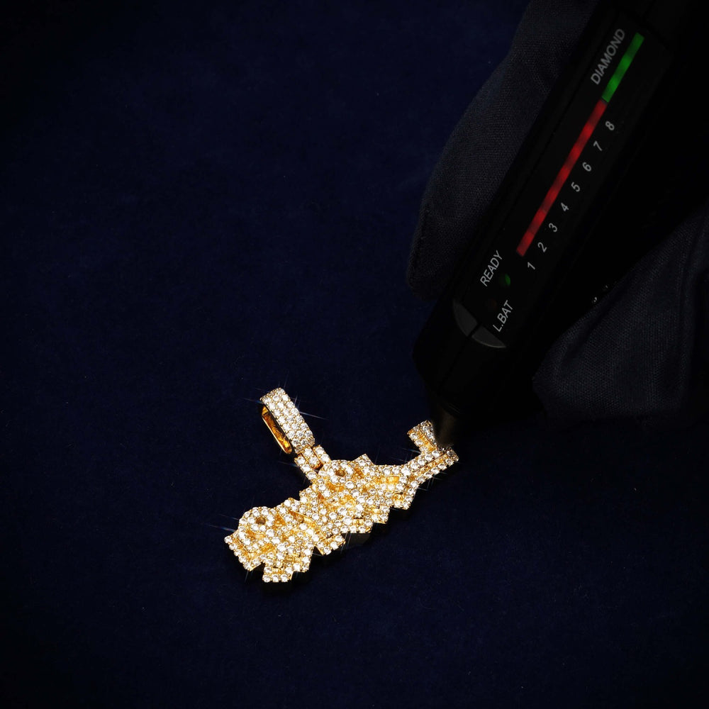 yl custom name moissanite pendant 14k gold ICECARTEL test