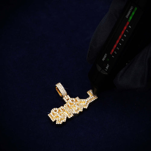 yl custom name moissanite pendant 14k gold ICECARTEL test