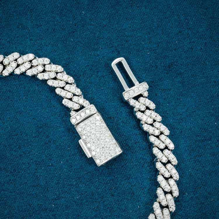 10mm moissanite miami cuban link bracelet mens ice diamond hip hop clasp