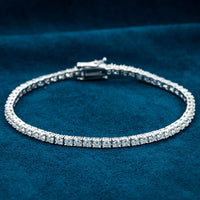 3mm moissanite tennis bracelet mens silver iced out hip hop thin side