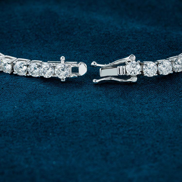 4mm moissanite diamond tennis bracelet for men white gold thin clasp