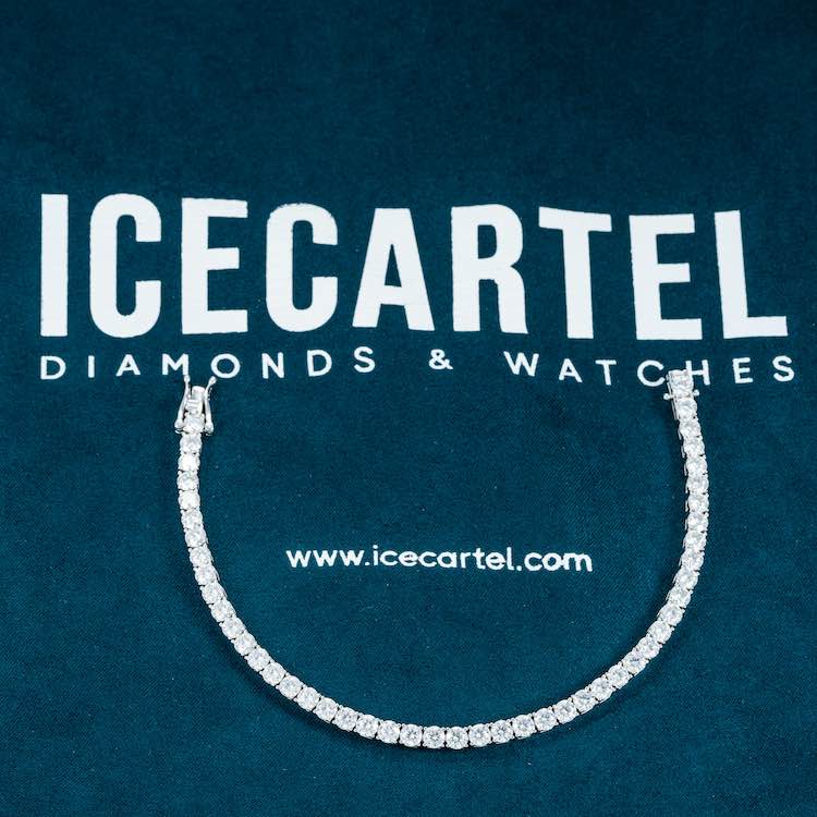 4mm moissanite diamond tennis bracelet for men white gold thin icecartel